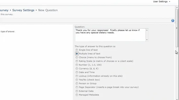 Yes/No And Free Text Questions