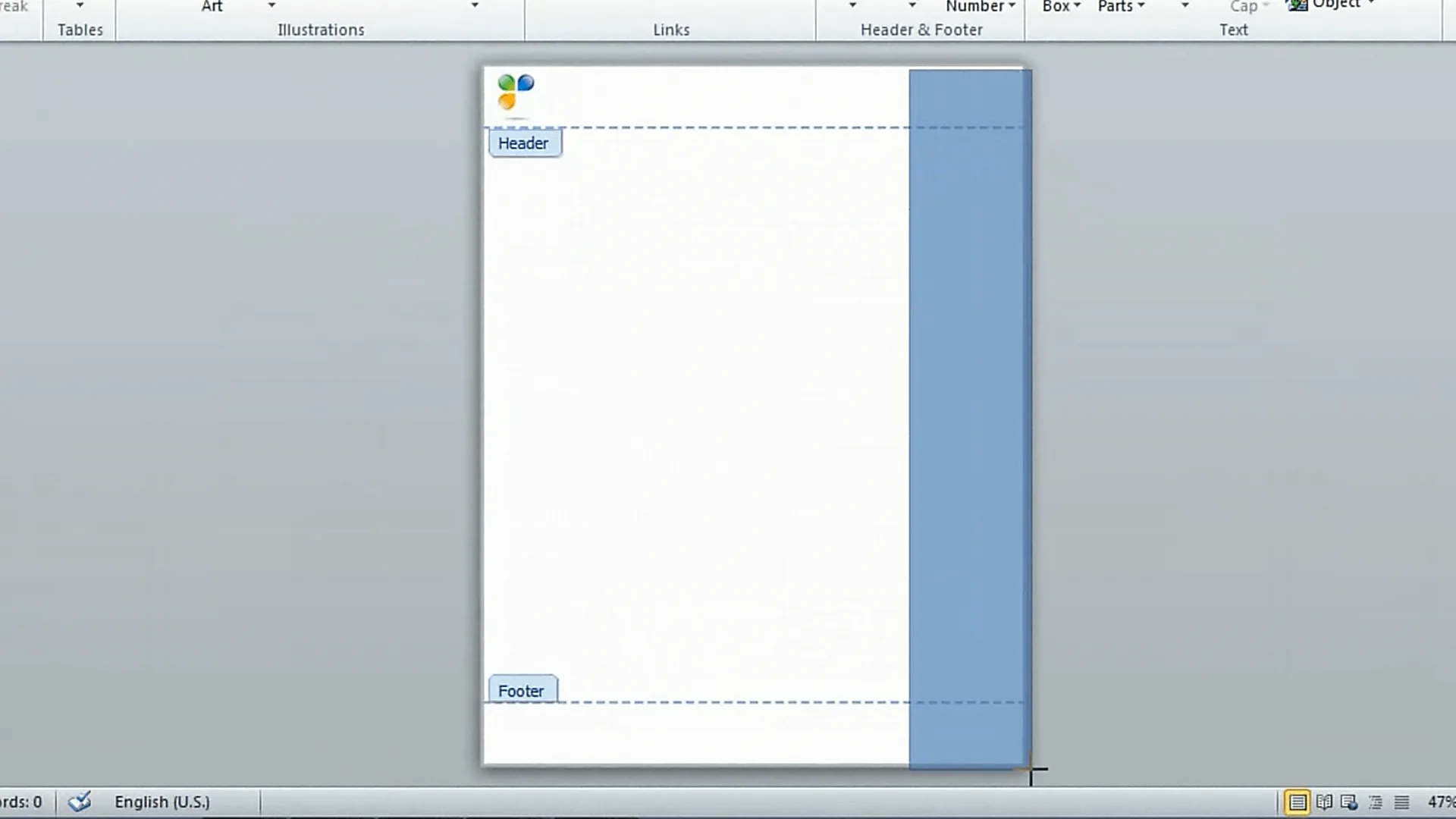 Edit Header and Footer