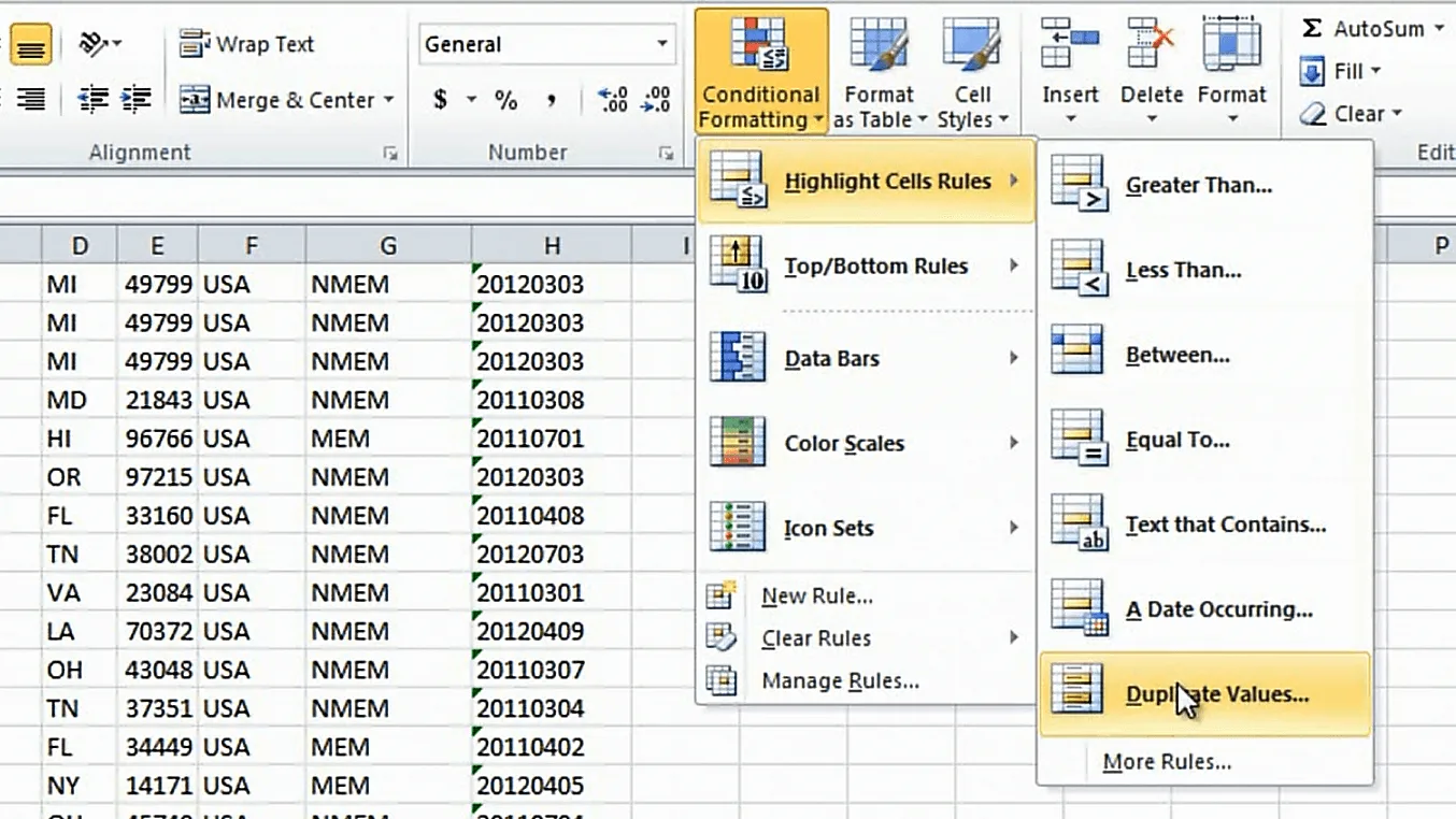 Conditional Formatting
