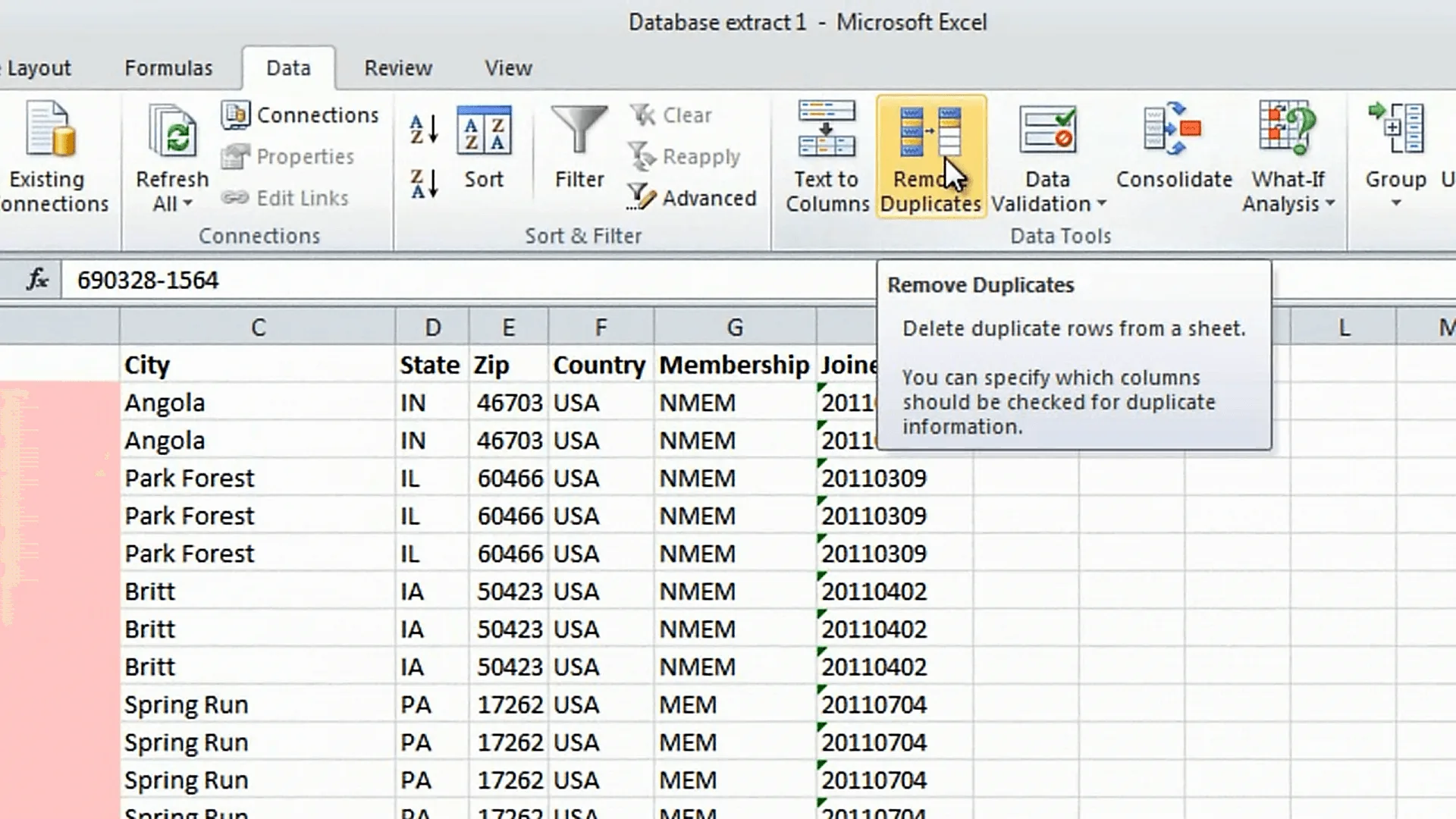 Automatically remove duplicates