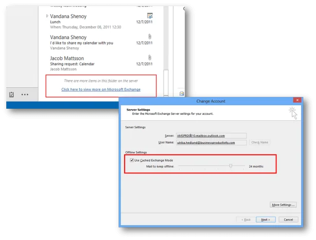 Improved cached mode in Outlook 2013