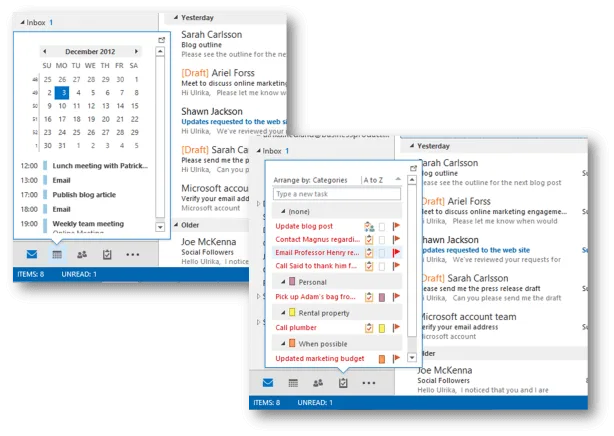 Stay on top pop ups in Outlook 2013