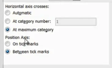 Change the axis position in a Microsoft Excel chart