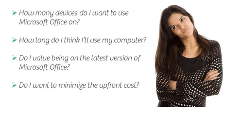  The questions you need to ask yourself when selecting which Microsoft Office