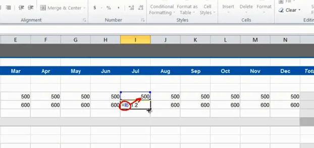 Speed up budgeting using simple formulas