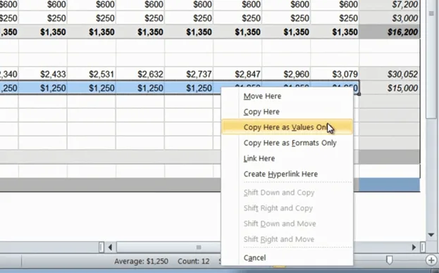 Speed up budgeting using simple formulas