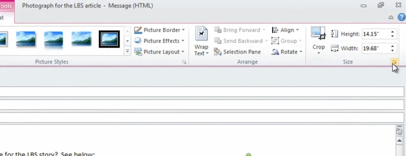 How to insert a picture in the body of en email