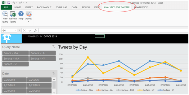 Use Excel to analyze Twitter data