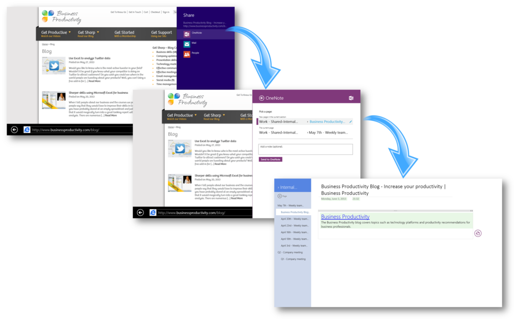 Share your notes to OneNote