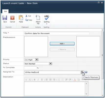 To create a shared task list in SharePoint - Script 02