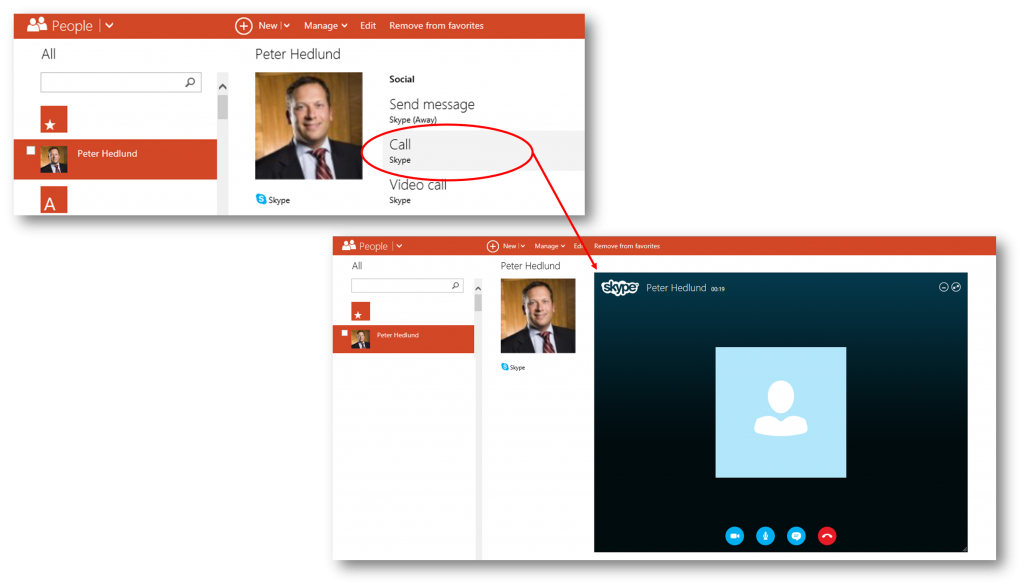 Use Skype within Outlook.com