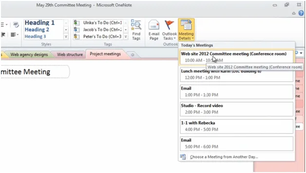 How to add meeting details to your notes