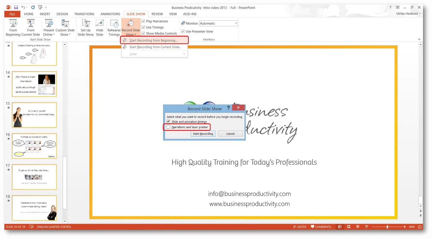 Create a video ad using Microsoft PowerPoint