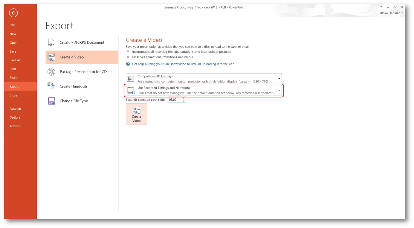 Create a video ad using Microsoft PowerPoint