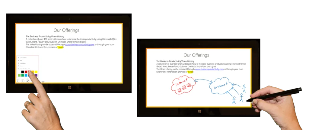 How to use digital ink when presenting