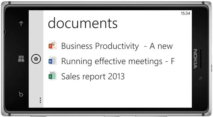 Open up the “Office Remote” app on your mobile Present using your mobile phone with Office Remote