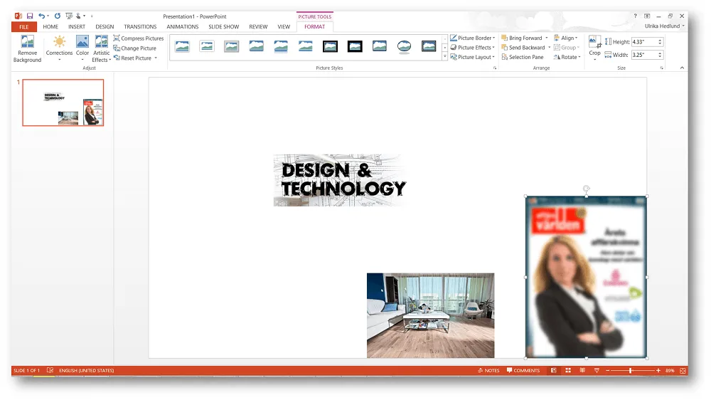 Vision board in PowerPoint