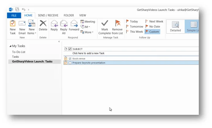 How to sync your team tasks to Outlook in ShrarePoint 2013