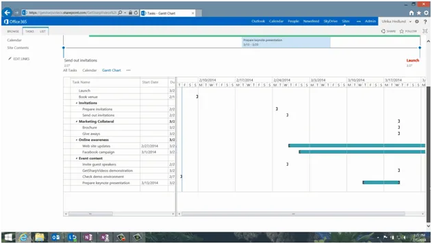 Stay on track with a shared task list in SharePoint 2013 