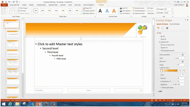 Design your own presentation theme in PowerPoint 2013 