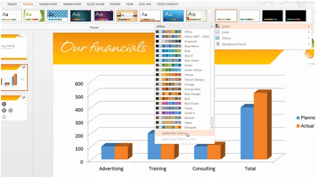 Design your own presentation theme in PowerPoint 2013 