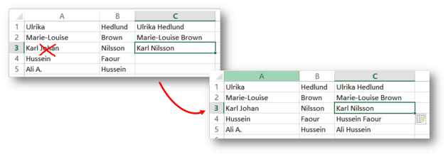 How to use Flash Fill in Excel 2013 