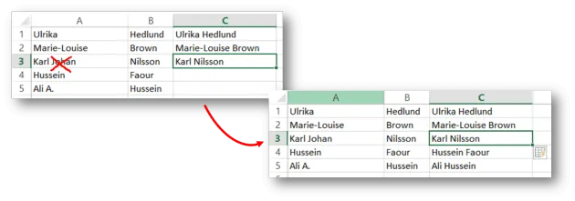How to use Flash Fill in Excel 2013