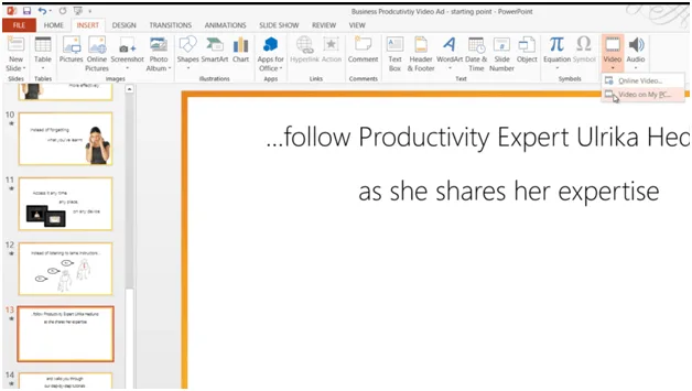 Use media to add life to your presentations in PowerPoint 2013 
