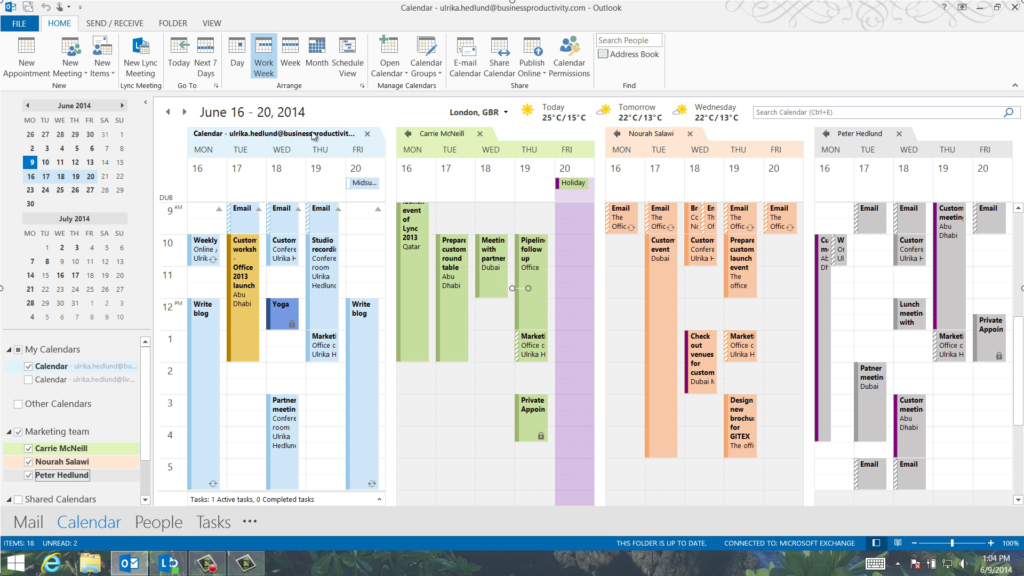 Learn how to effectively manage your calendar in Outlook 2013