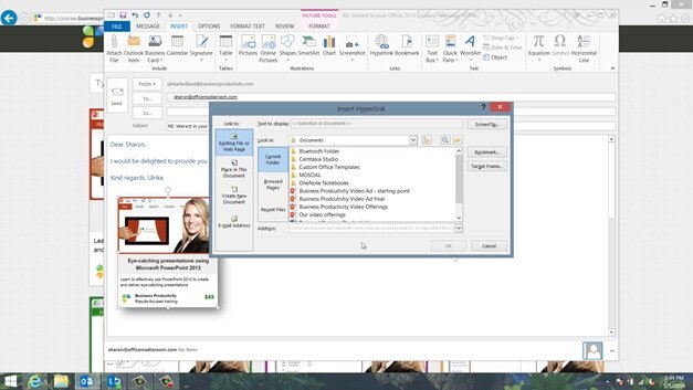 Enrich your email communication in Outlook 2013
