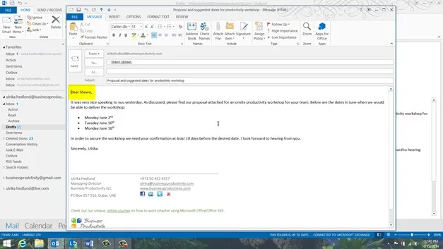 Communicate properly using email in Outlook 2013