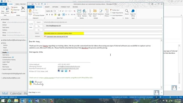 Communicate properly using email in Outlook 2013