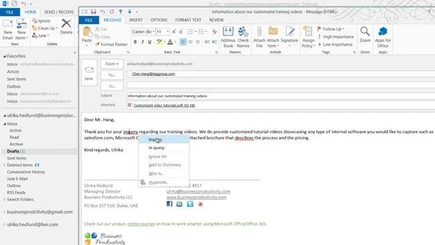 Communicate properly using email in Outlook 2013