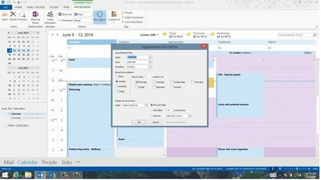 Effectively manage your calendar
