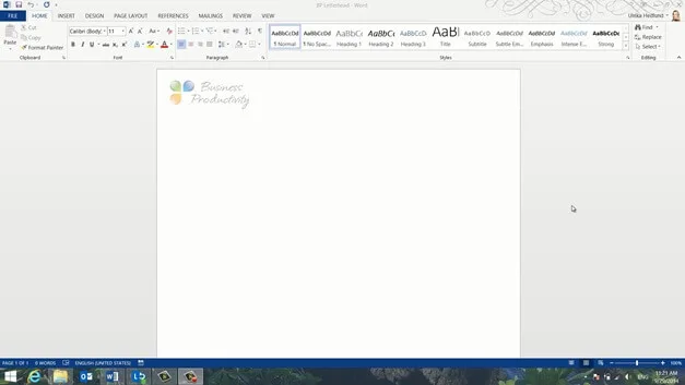Create a professional letterhead template