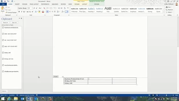 Create a professional letterhead template