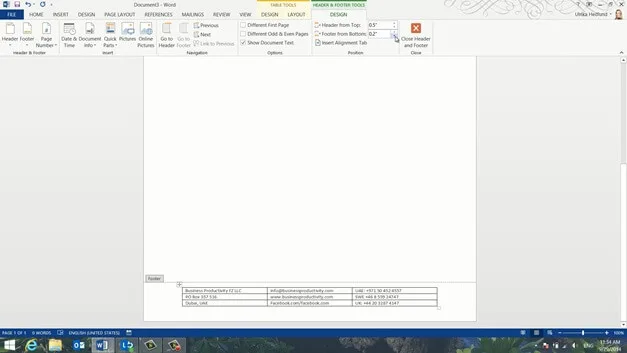 Create a professional letterhead template