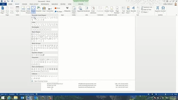 Create a professional letterhead template