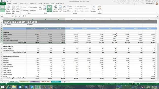 Easily navigate a spreadsheet