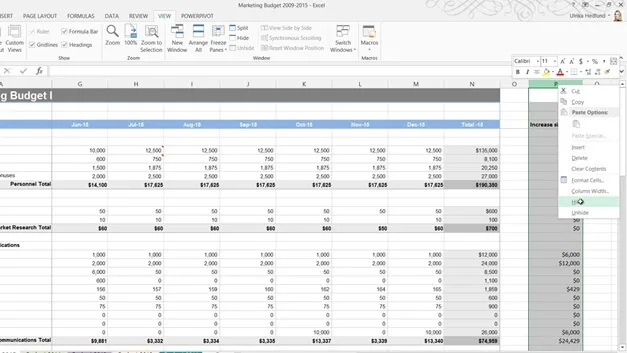 Easily navigate a spreadsheet