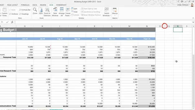 Easily navigate a spreadsheet