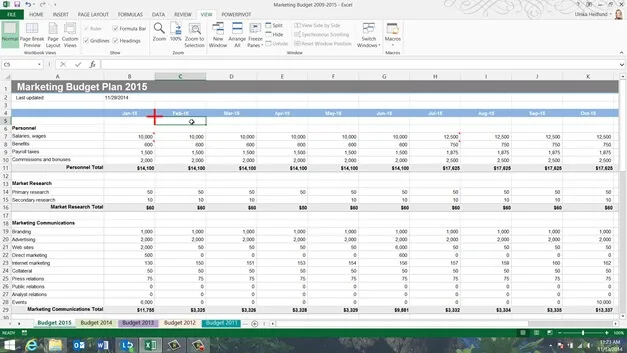 Easily navigate a spreadsheet