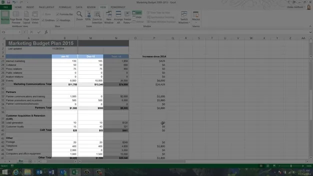 Easily navigate a spreadsheet