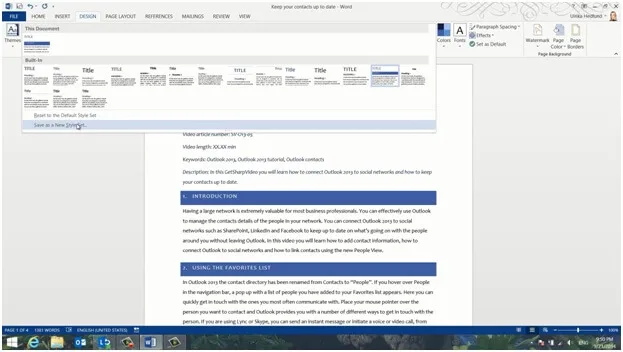 How to apply document styles