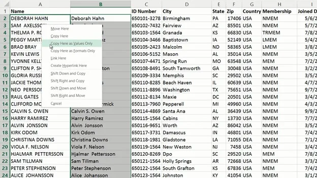 Modify data with Flash Fill