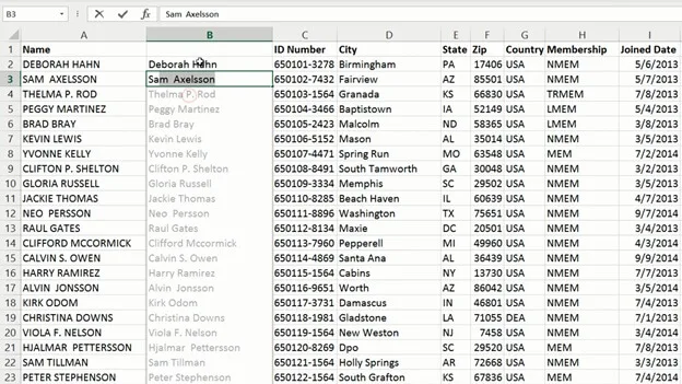 Modify data with Flash Fill