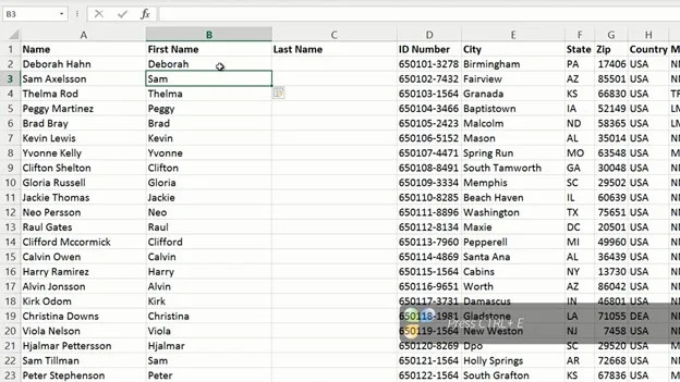 Modify data with Flash Fill