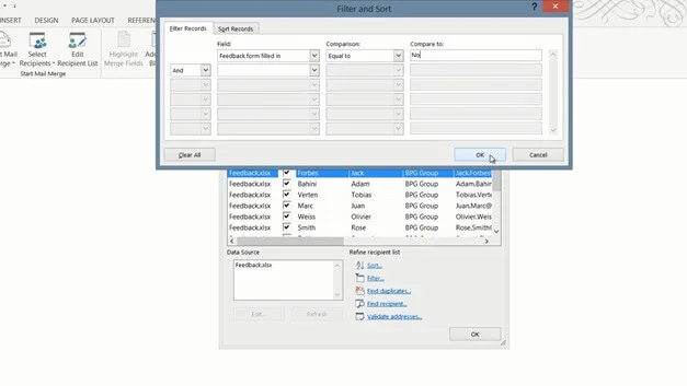Personalize email with Mail Merge