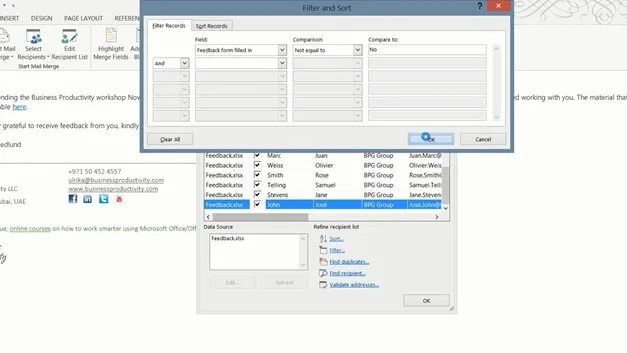 Personalize email with Mail Merge