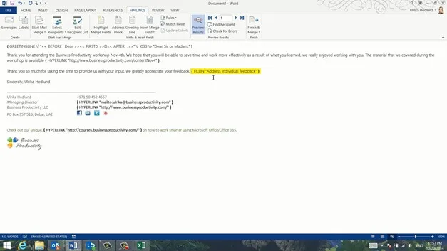 Personalize email with Mail Merge